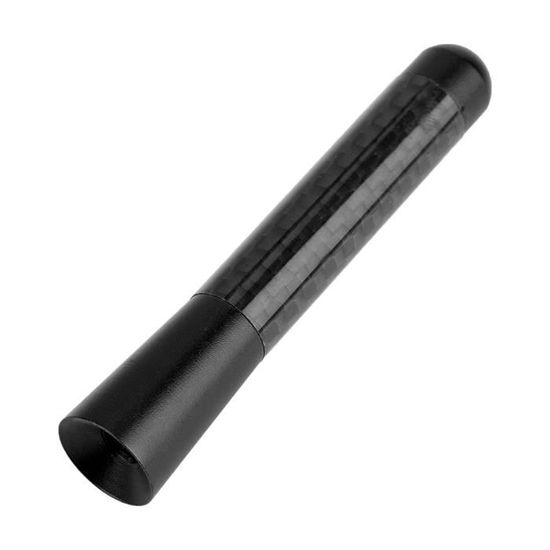 Antenne Voiture Courte En Fibre De Carbone 3,5 Cm - Universelle, Améliore La Réception AM/FM - Argent
