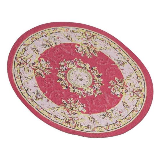Tapis Miniature Maison De Poupée 15 Cm - Couverture Vintage Ovale Beige Pour Décoration Réaliste