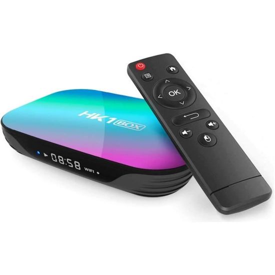 Android TV Box 12.0, Android Box 4GB RAM 32GB ROM Quad-Core Cortex-A53 CPU WiFi6 Bluetooth 5.0 HDMI 2.0 LAN Ethernet 3D 6K HD H.265 Dual WiFi Smart TV Box