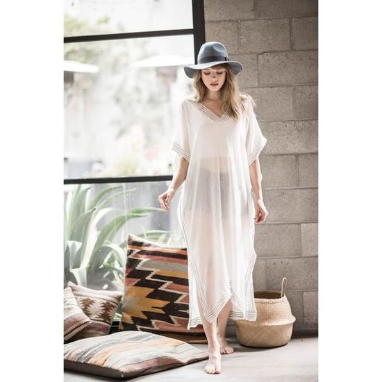 Robe D'été Plage à Lanières Taille élastique 10-16 - Motif Noir Et Blanc - Longueur Mollet - Neuf Sans étiquettes