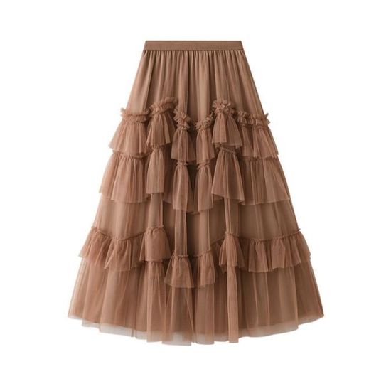 Jupe Mini été Femme à Volants - Taille Haute Multicouche - Style Y2K Décontracté