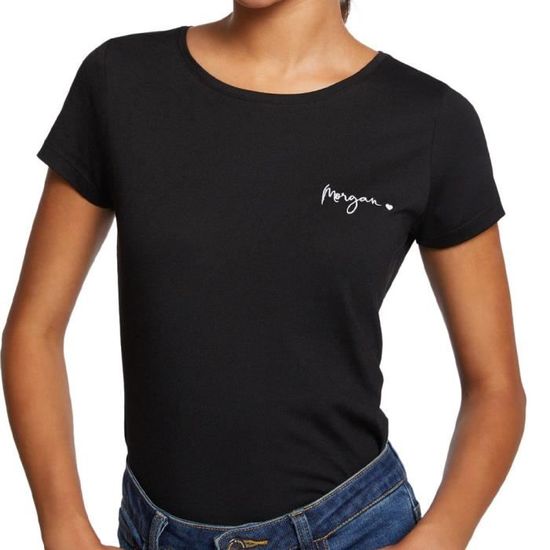 T-shirt Femme Morgan Taille XS - Col V, Imprimé Animal, Sans Manches - Marine