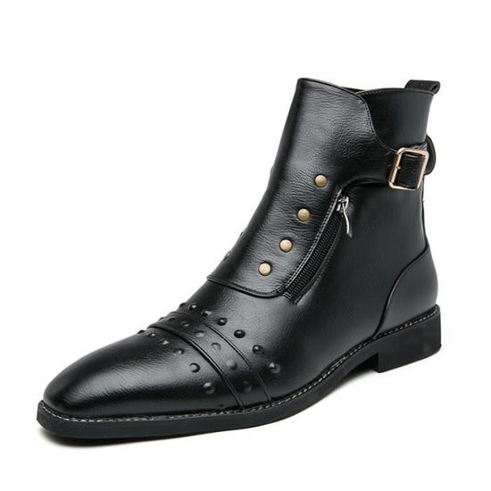 Bottines pour hommes - Matériau de haute qualité - Design intemporel - Noir