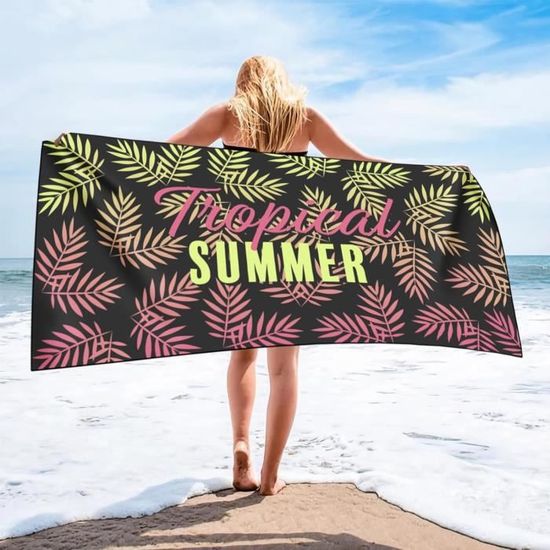 Lubibi - Serviette De Plage Microfibre 80x160cm - Anti-Sable - Séchage Rapide - Motif Tortue