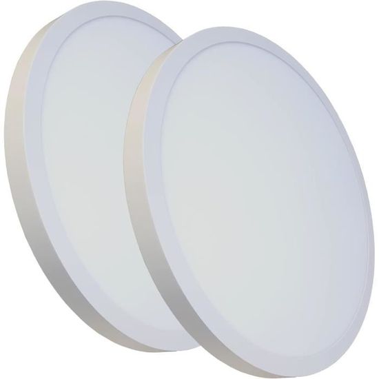 LED ATOMANT Lot De 2 Plafonnier LED Surface Rond 220mm 20W, Couleur