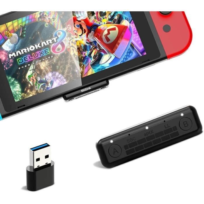 Adaptateur Bluetooth MiiLink pour Nintendo Switch PCémetteur Audio