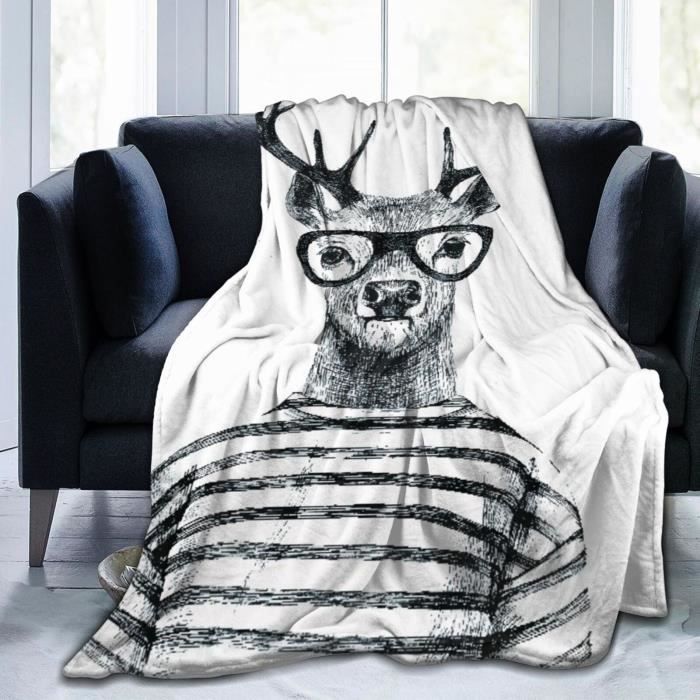 jeté de lit Motif tête de Mort Mexicaine 127 x 152 cm linomo Couverture pour canapé lit