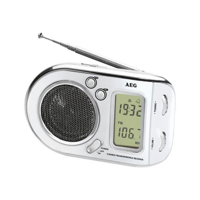 AEG WE 4125WH Radio De Voyage Multibandes : 9 - Ecran LCD - Antenne Télescopique - Hp De Qualité