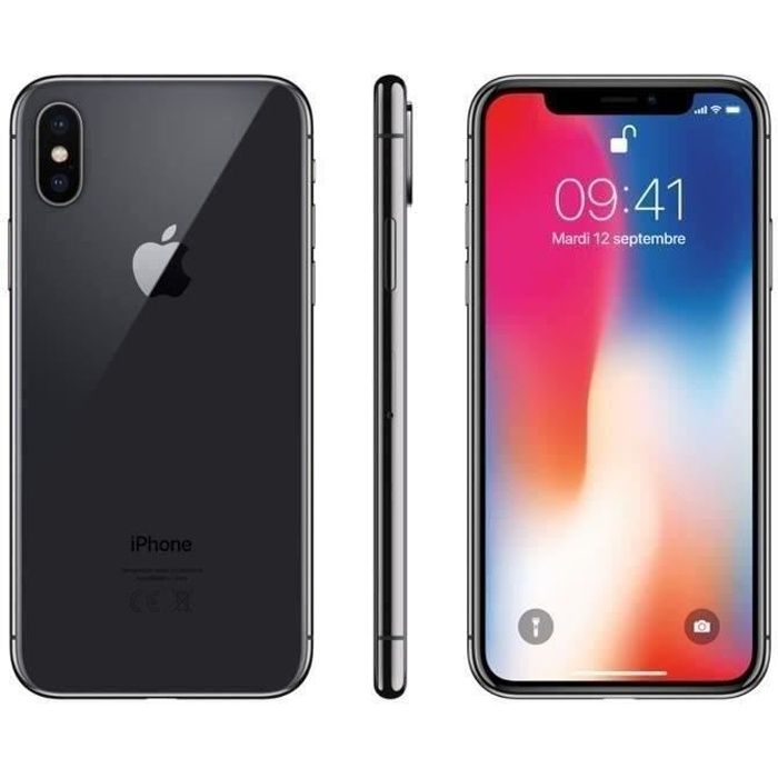 APPLE Iphone X 64Go Gris sidéral - Reconditionné - Très bon état