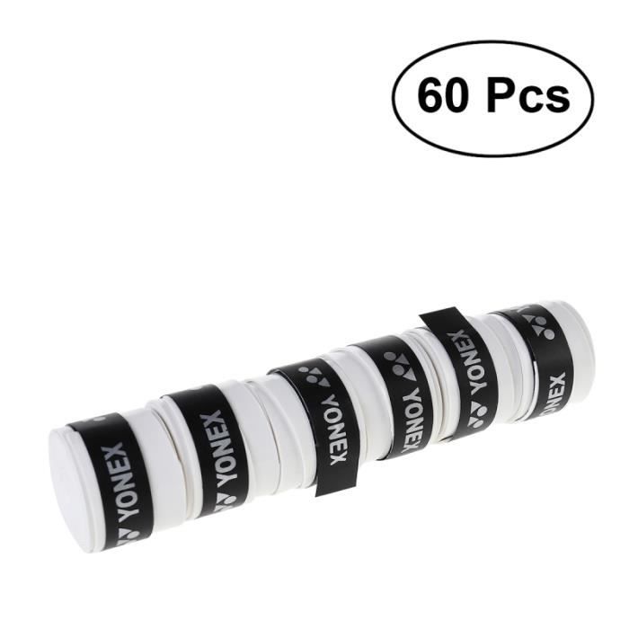 60pcs Bande Grip Raquette Tennis Badminton Antidérapants GRIP POUR RAQUETTE DE TENNIS