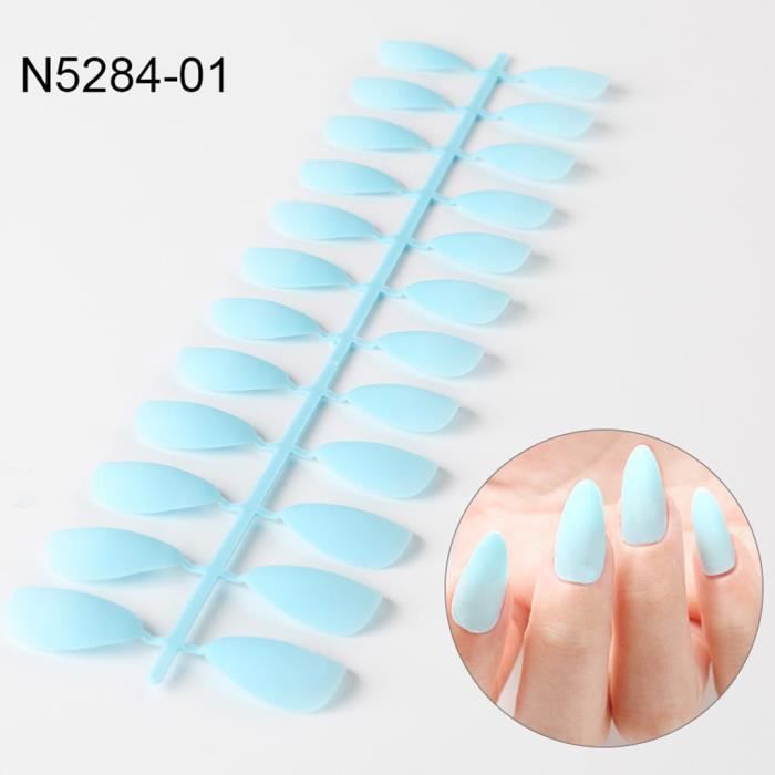 Couleur pure faux ongles longs ensemble conseils artificiels faux ongles art manucure acrylique@gt3745