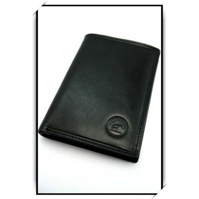 Portefeuille porte carte mixte cuir S5647 NOIR