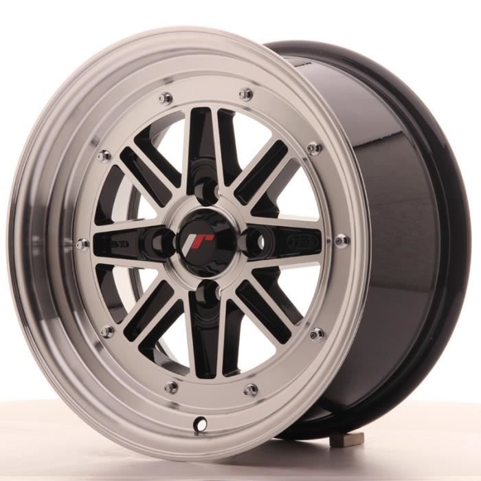 1 jante alu Japan Racing JR31 15x7.5 ET20 4x100 Black Machined avec bague 73,1