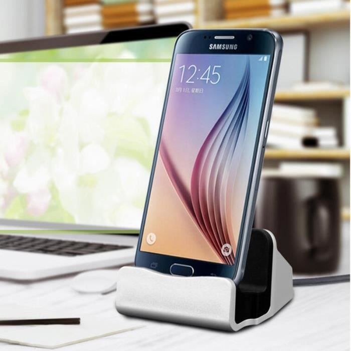 Stations d'accueil,Station de support de quai USB type c pour samsung s10 s9 s 10 s8 s 9 s 8 plus a70 a50 chargeur de - Type Sliver