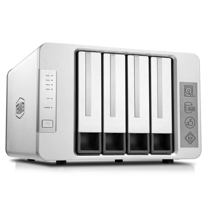 TerraMaster F4-210 NAS 4 Baies Quatre cœurs 1GB Serveur multimédia et Stockage Personnel sur Le Cloud (sans Disque)