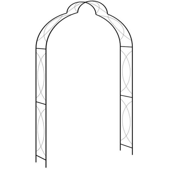 •MONDE5506Arceau Voûte de jardin Elégant-Arche de jardin-Arceau à Rosiers Pergola à appentis Noir 150x34x240 cm Fer