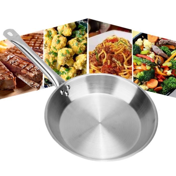 Faitout marmite 26 x 5 cm Poêle À Frire En Acier Inoxydable Steak Pot Composite Fond Ragoût De Viande Oeufs Frits Outils De Cuis