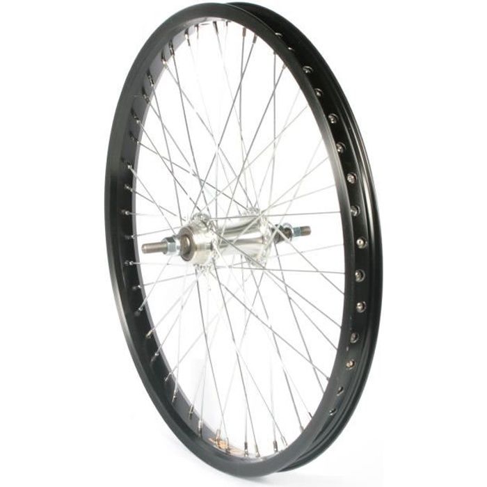 Roue arrière BMX 20'' 48 - Axe 36T, moyen alu ou acier, 406 x 24C 24 mm