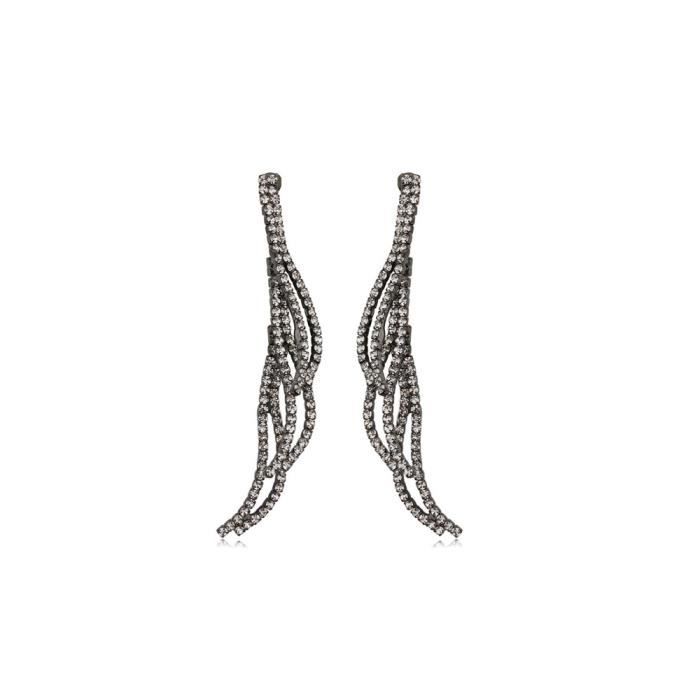 Boucles d'oreilles Pendantes en Cristal Blanc