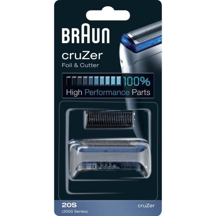 Pièce De Rechange compatible avec les rasoirs cruZer - BRAUN 20S Argentée