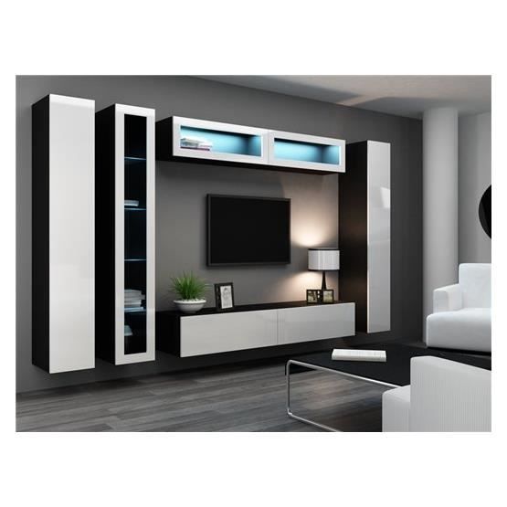 Ensemble Meuble tv design RIMO noir et blanc