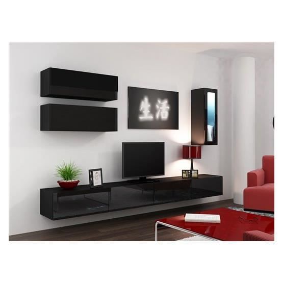 Meuble tv design suspendu BINI noir