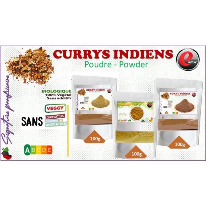 Trio découverte curry indien- sélection panafricaine - 3x100g