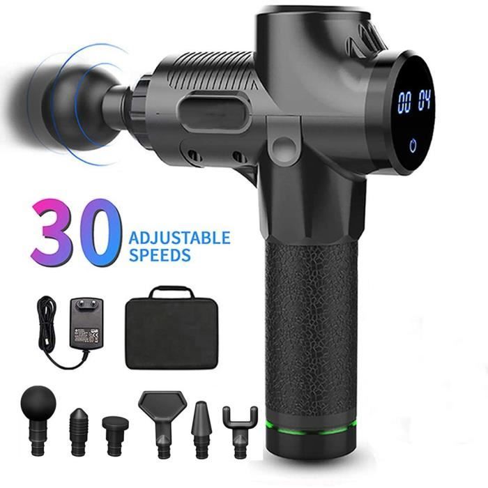 Pistolet de Massage Musculaire, Masseur de Muscle Tissus Profonds pour Relaxation, Portatif Masseur Electrique pour Corps, Ultra Sil