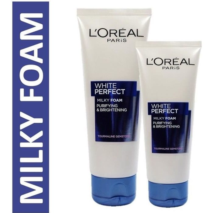 Le lait moussant éclaircissant visage WHITE PERFECT aide à éliminer les cellules mortes de la surface de la peau pour plus de clarté