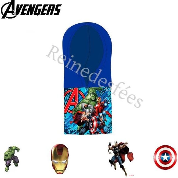 Avengers Cagoule enfant bonnet cache oreilles écharpe cache cou bleu Snood Marvel héros Hulk Iron Captain A Thor garçon 3 à 7 ans