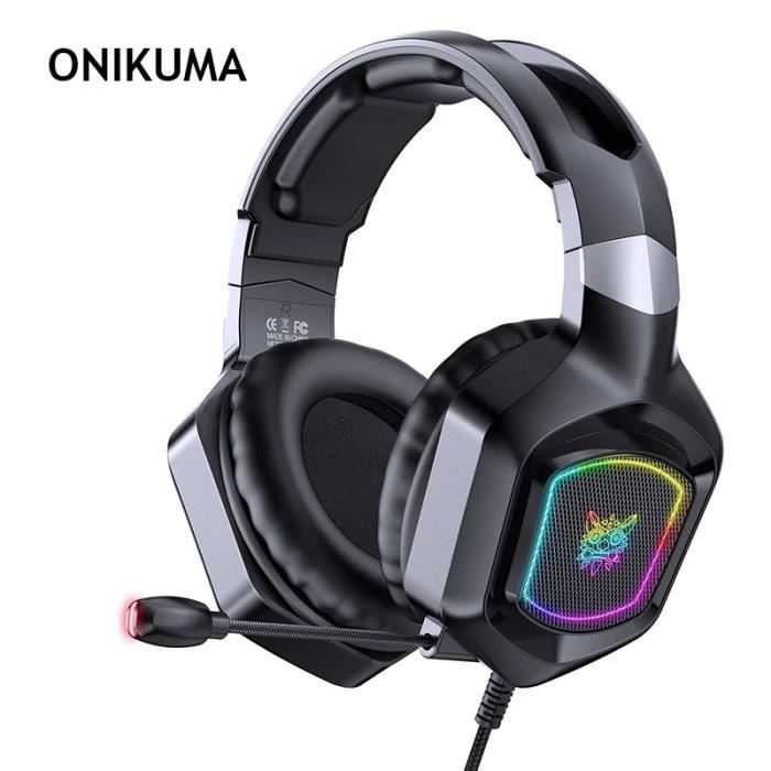 Casque Gamer Rétractable Casque Gaming Filaires Stéréo Suppression du Bruit Basse Lourde avec Micro LED pour Ordinateur PS4 Xbox One