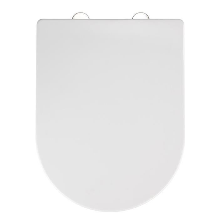 Abattant WC coloris blanc en Thermoplastique - Dim : 35.5 x 47 x 10 cm