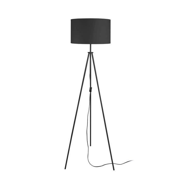 ASGARD Pied de lampadaire en acier - Ø35 x H148 cm - Noir