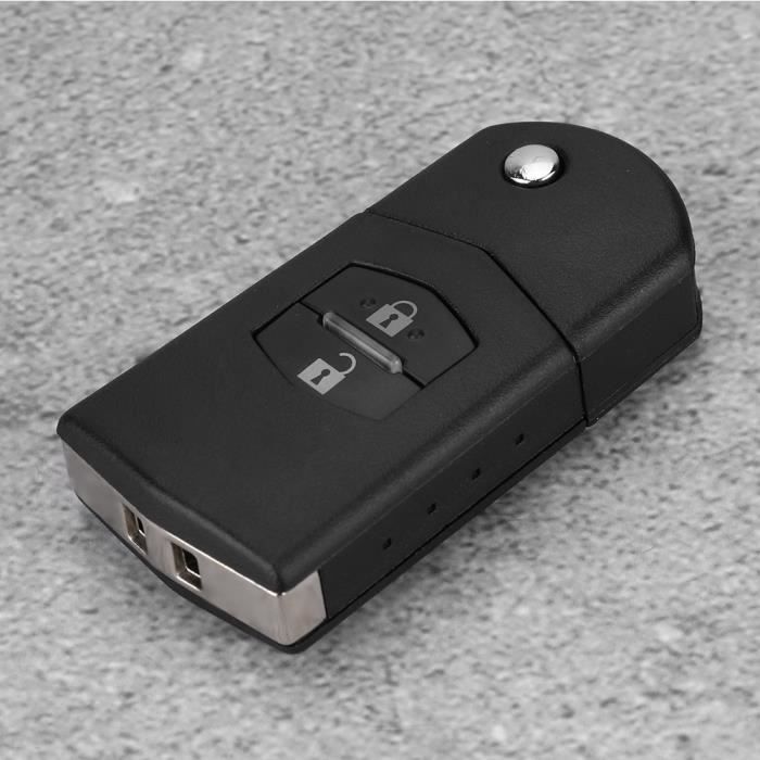 VINGVO housse porte-clés Flip 2 boutons télécommande porte-clés étui coque pour MAZDA 2 3 5 6 RX8 MX5 2B