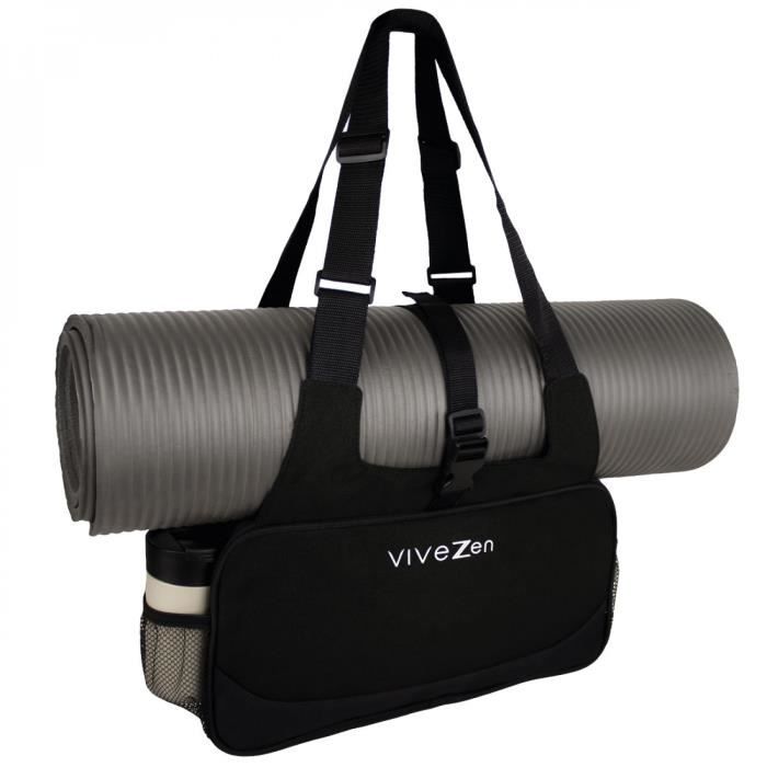 Sac de rangement pour tapis de yoga et accessoires - Noir - Vivezen