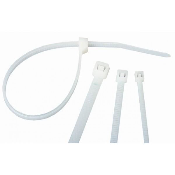 25 COLLIERS DE SERRAGE 180MM x 3.5MM BLANC