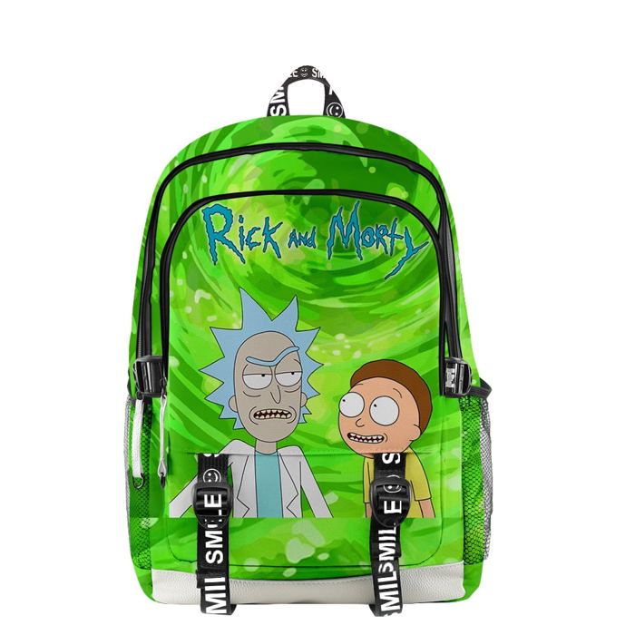 Rick et Morty Merch sac dos en tissu Multi fermeture clair