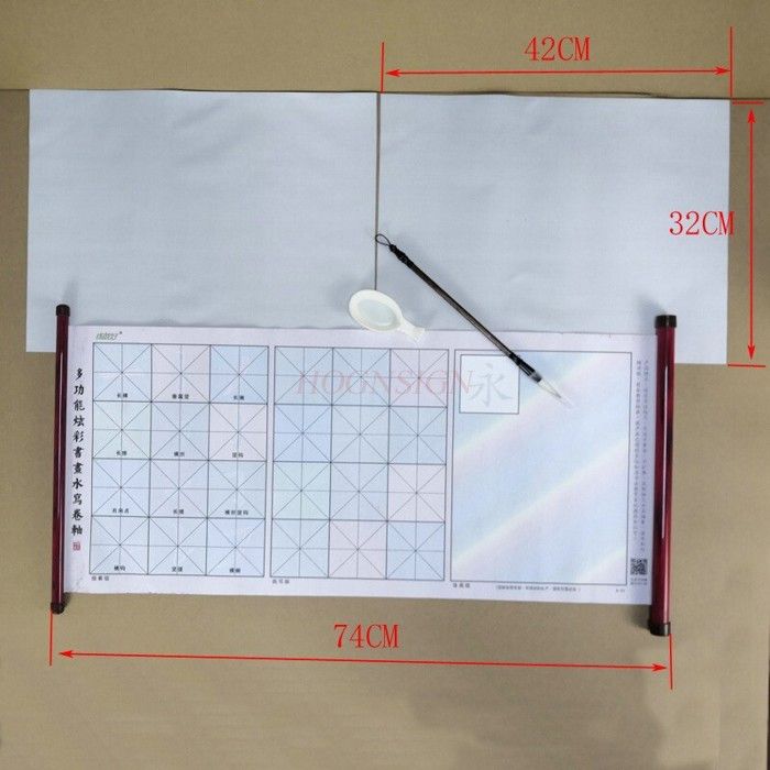 Rouleau De Toile Calligraphie Réutilisable 140x45 Cm - Tissu Flanelle Pour Encre, Aquarelle, Peinture, Lavable à L'eau, Pratique De L'écriture