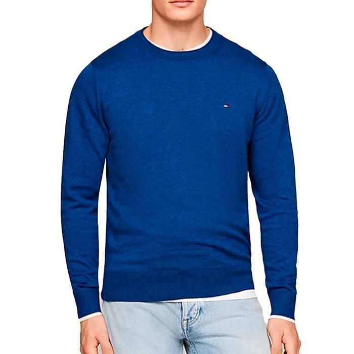 Pull Bleu foncé Homme Tommy Hilfiger Mouline Organic Bleu