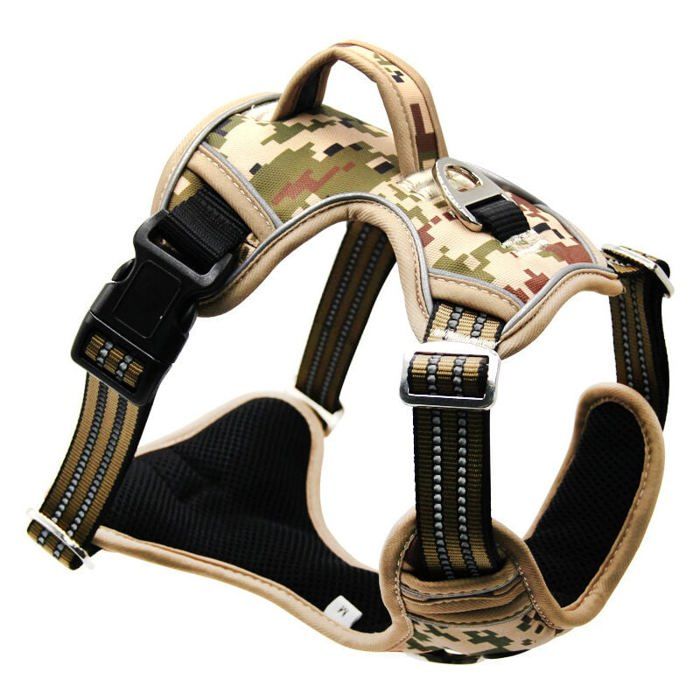 Meilleurs prix pour Camouflage Marron, M , Harnais Chien, Harnais Anti Traction pour Chien, Respirant Réglable Gilet Durable Réfléchissant, Facile à