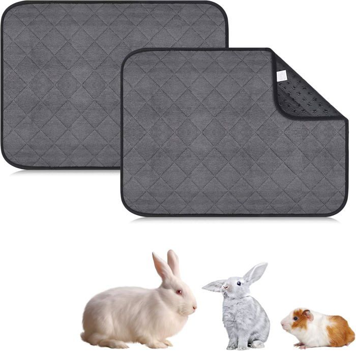 Meilleurs prix pour Lot de 2 tapis de cage pour cochon d'Inde lavables et imperméables, couverture absorbante pour petits animaux, lapins nains, chinch