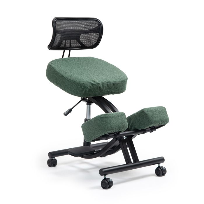 Kenoko HOZERU - Chaise de Bureau Ergonomique Réglable Cuir écologique pour Maison Bureau avec Repose-Genoux Vert Bouteille
