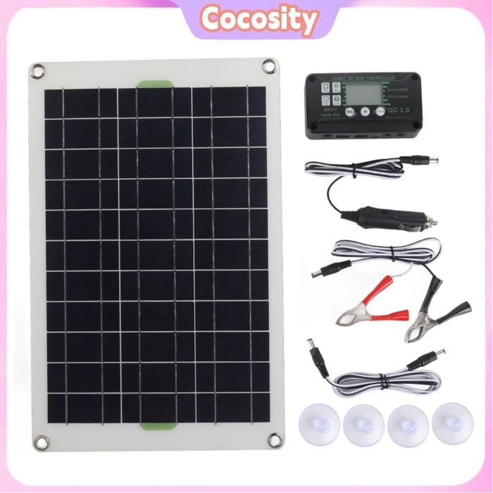 Kit Panneau Solaire 50W Avec Régulateur MPPT - Chargeur Portable - 7