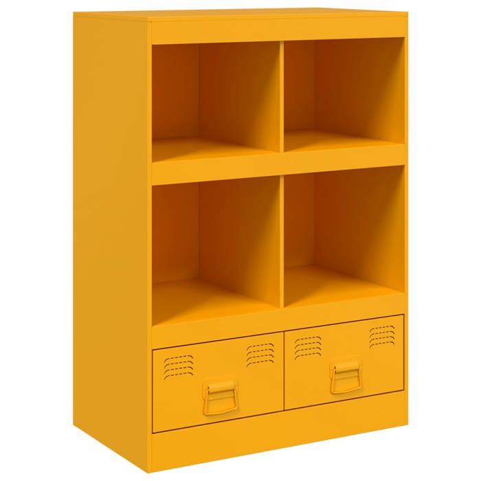 Enfilade/Bahut/Vitrine - Rustique - Buffet jaune moutarde 67 x 39 x 95 cm acier @502858