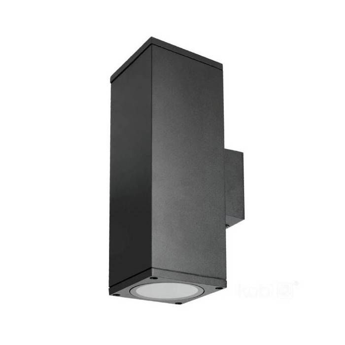 Applique murale noir rectangle design haut / bas IP54 extérieur pour ampoule GU10