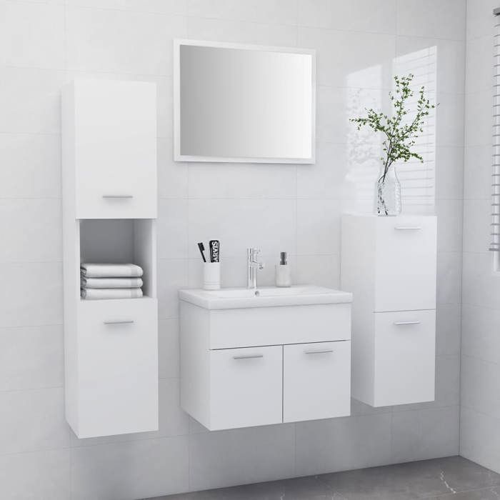 CLARENCE@ Ensemble de Meubles de salle de bain - mobilier de bains - Blanc Bois dingénierie EU1704