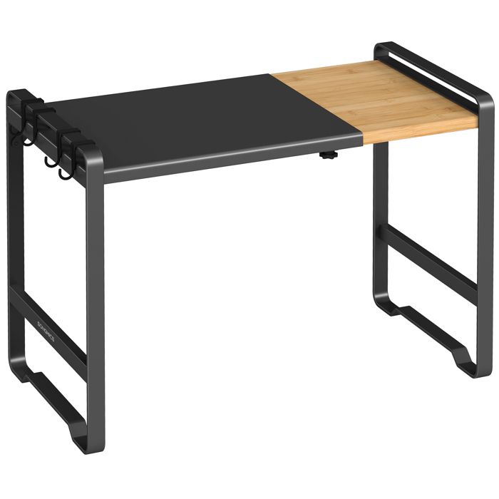 Étagère pour micro-ondes - SONGMICS - Extensible - Largeur réglable 415-64 cm - Acier et bambou