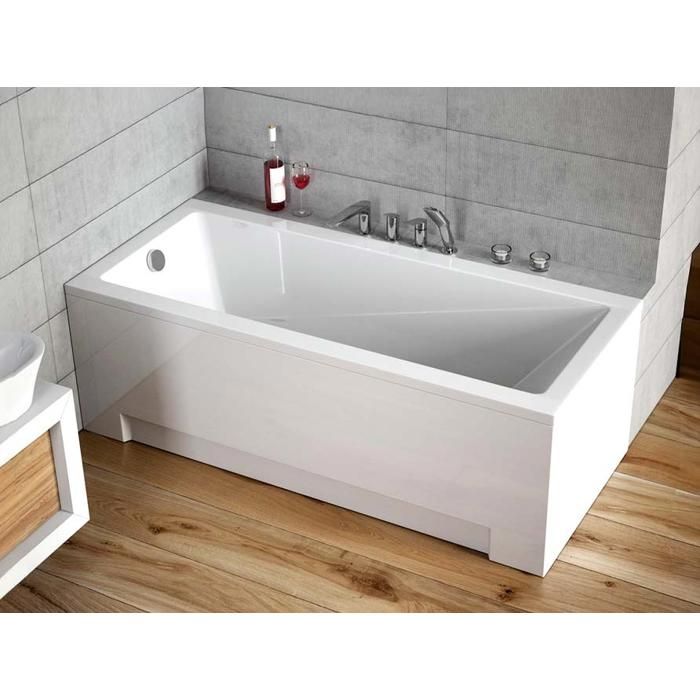 Baignoire rectangulaire - OTITEC - MODERN - 120x70 cm - Acrylique - Vidage chrome Baignoire rectangulaire - OTITEC - MODERN - 120x70 cm - Acrylique - Vidage chrome