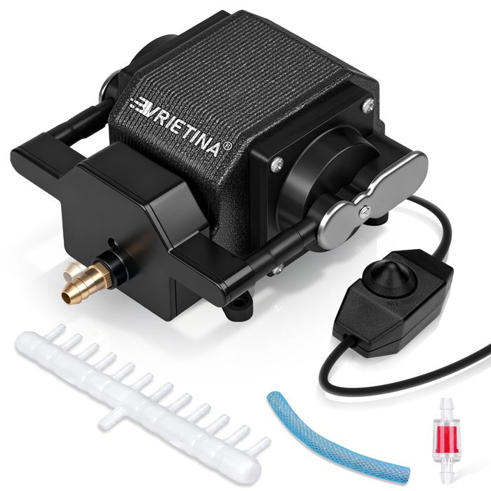 Meilleurs prix pour 40W Pompe à Air d’aquarium 4800 L/H 45 kPa 12 Sorties Boîtier en Aluminium Vitesse Réglable Débit 80 L/min