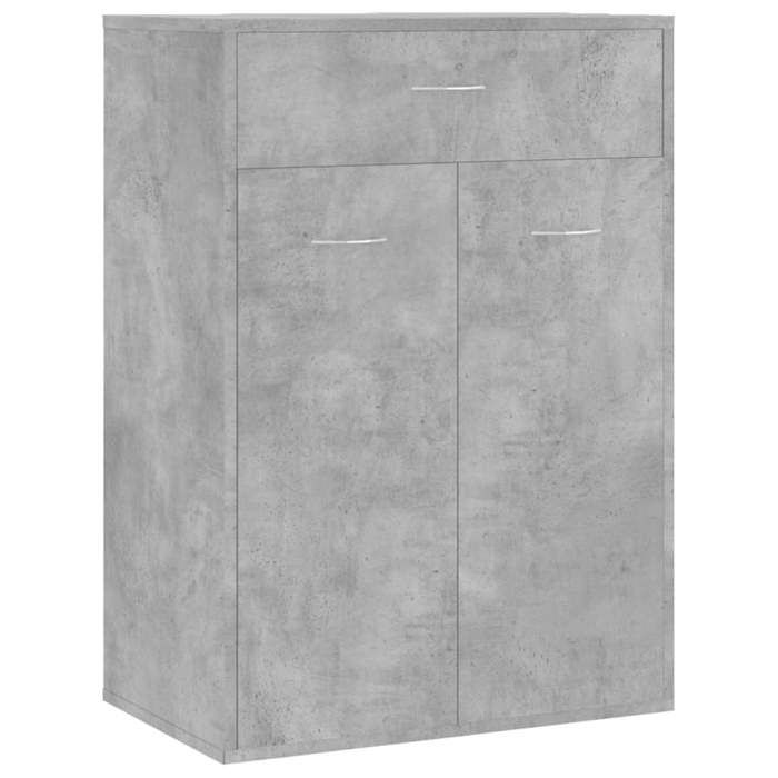 “Winter SaleTOP Meuble à chaussures Gris - Armoire à chaussures Gris béton 60x35x84cm - bois dingénierie PRO51179